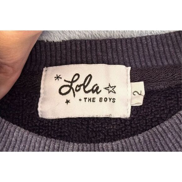 Lola & The Boys Varsity Patch Sweatshirt & Jogger Set in Navy Blue Toddler 2T - Picture 14 of 15